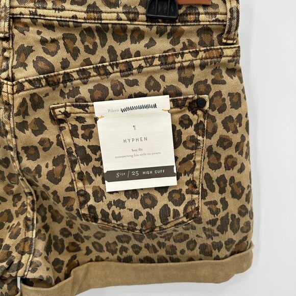 Anthropologie NWT Pilcro Leopard Cuffed Hyphen Shorts // 25 - Picture 7 of 10